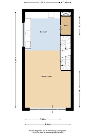 Floorplan - Compagniestraat 11, 3024 SB Rotterdam